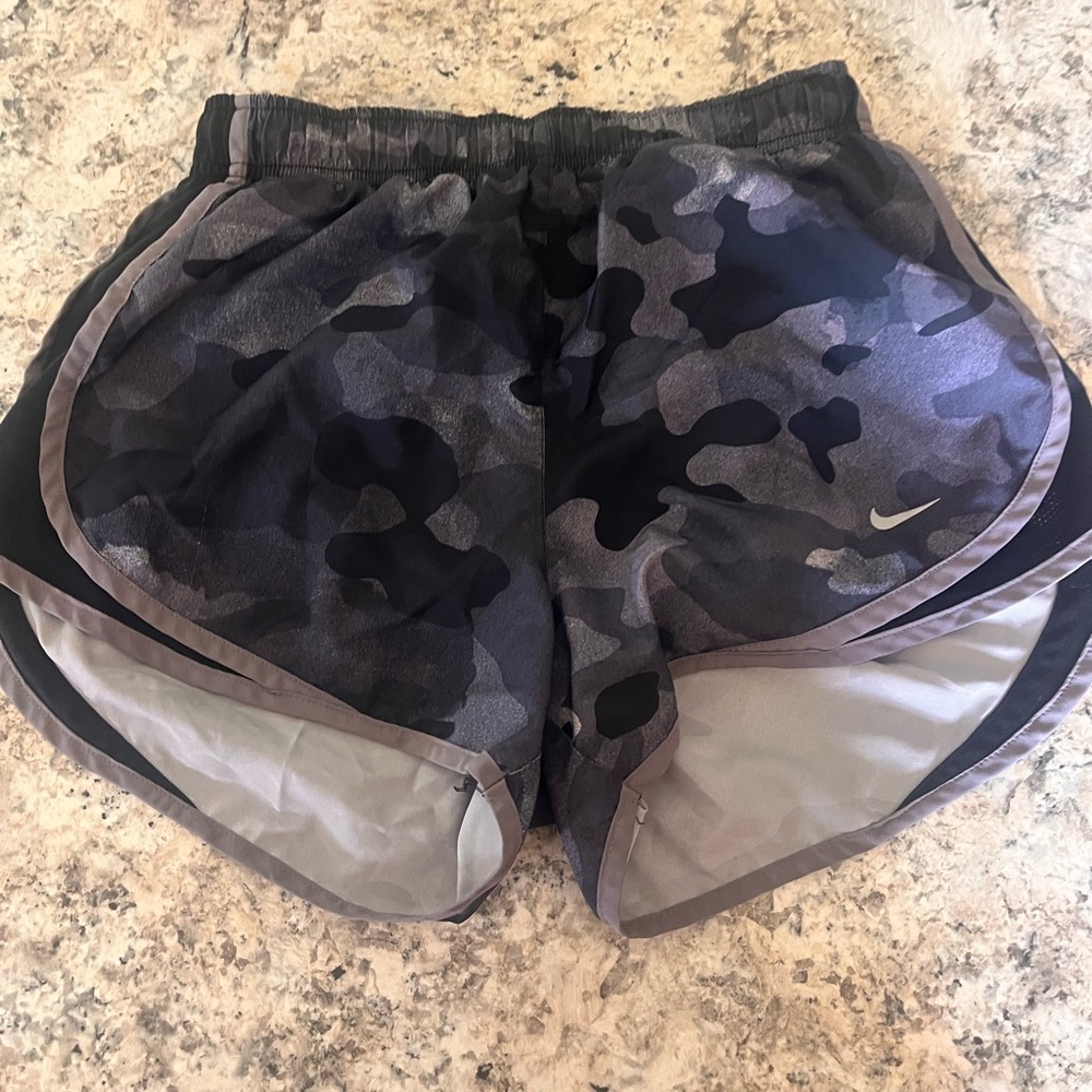 Nike Black and Gray Athletic Shorts with Moisture-Wicking Fabric